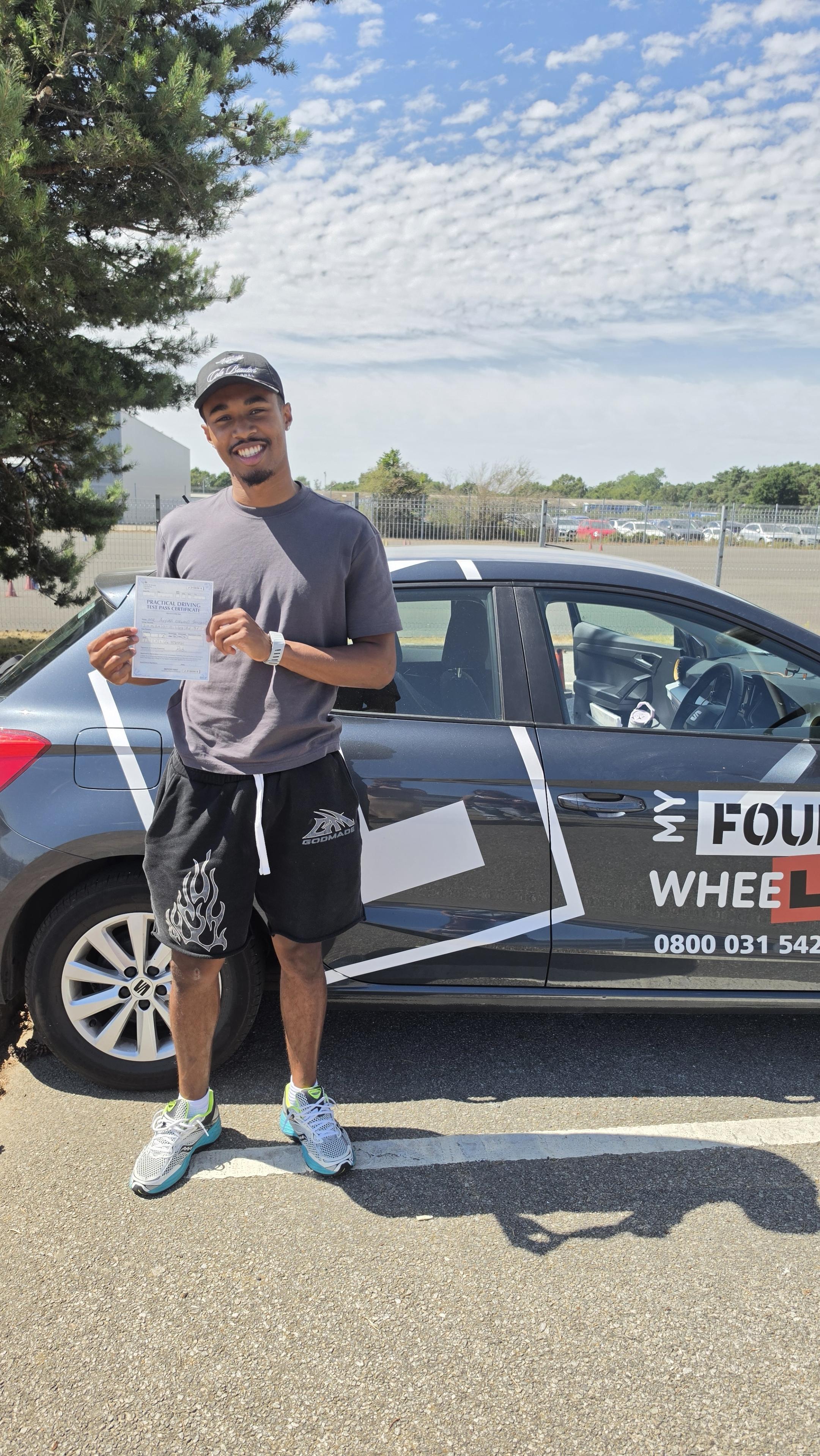 A JoStef Driving pupil celebrating passing their driving test